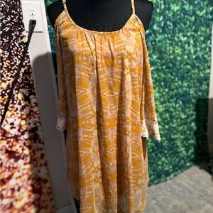 Yellow Patterned Women's Dress p53